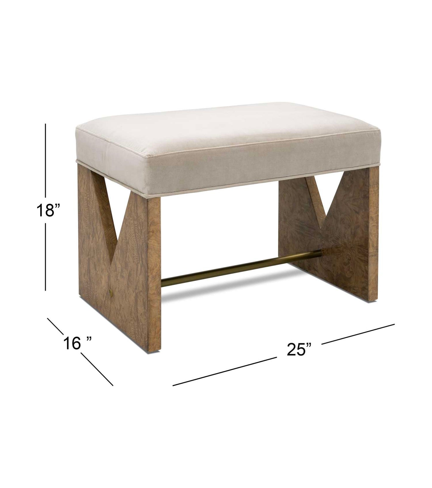 Laurent Accent Stool - Dimensional