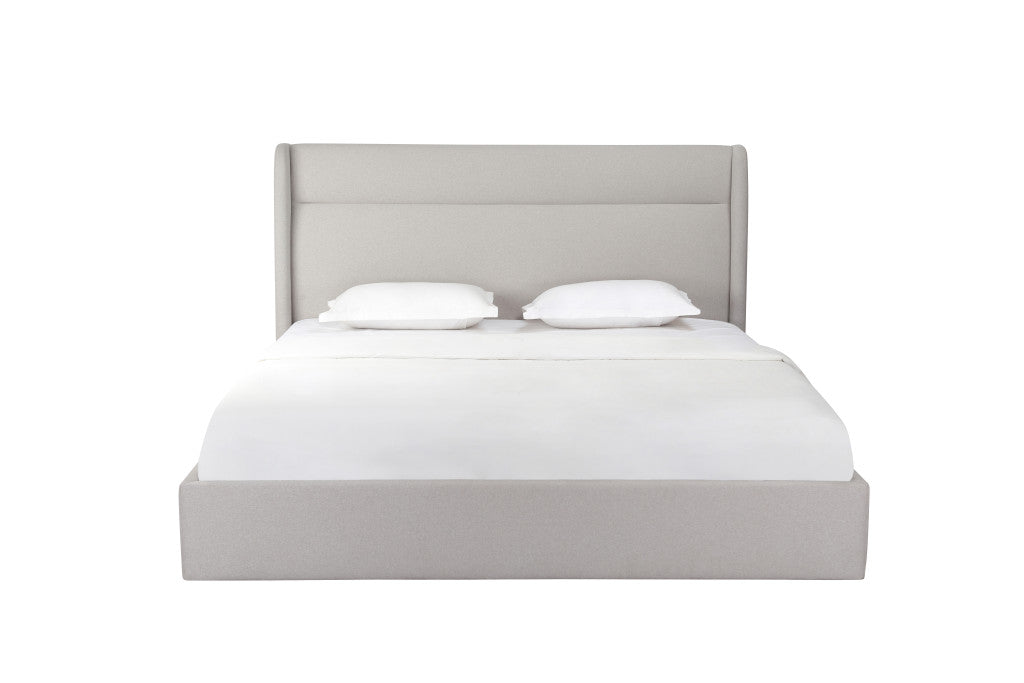 Hollis Gray Tufted Linen Blend Upholstered King Bed