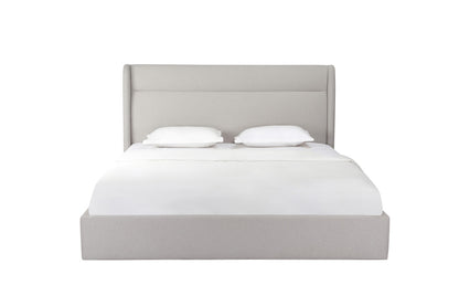 Hollis Gray Tufted Linen Blend Upholstered King Bed
