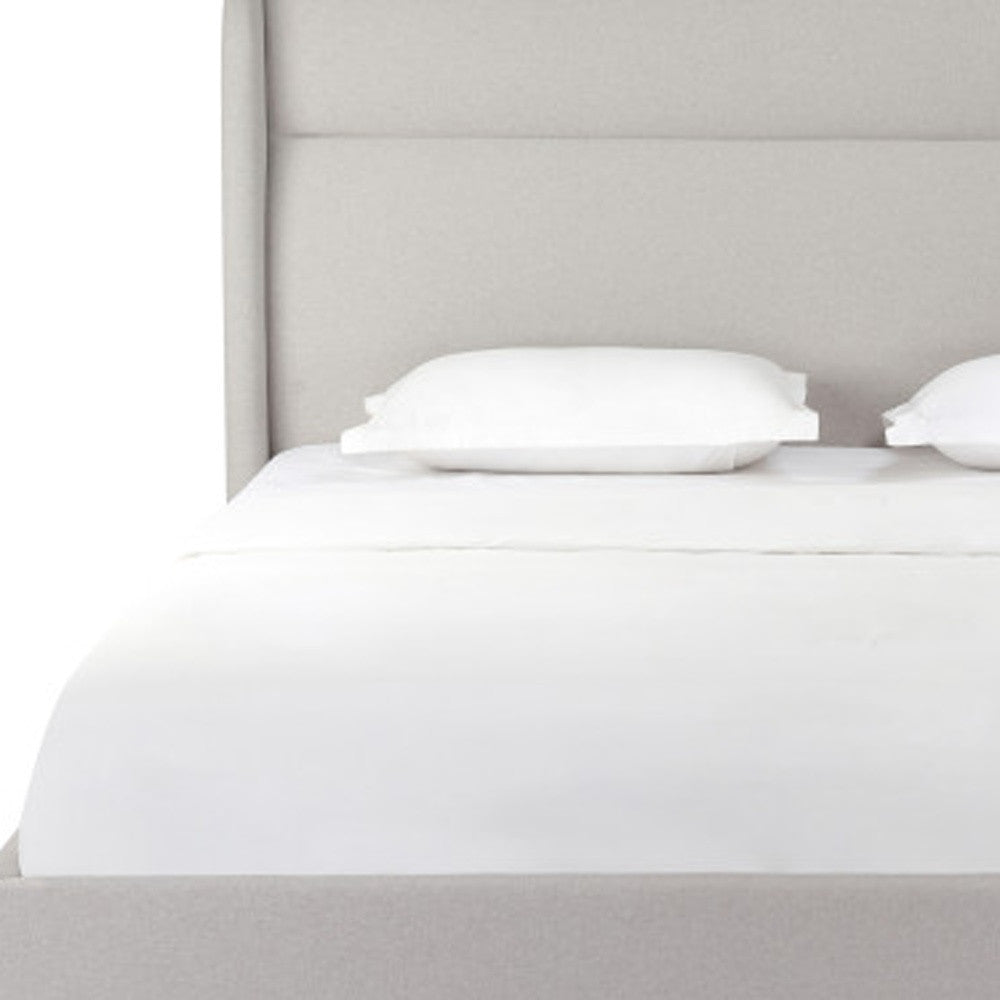 Gray Tufted Linen Blend Upholstered King Bed