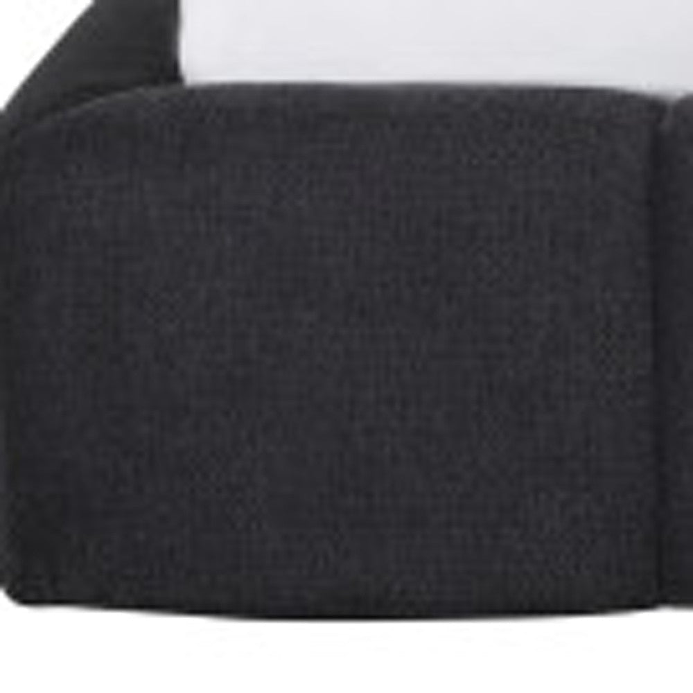 Dark Gray Tufted Linen Blend Upholstered King Bed