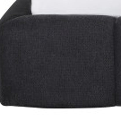 Dark Gray Tufted Linen Blend Upholstered King Bed