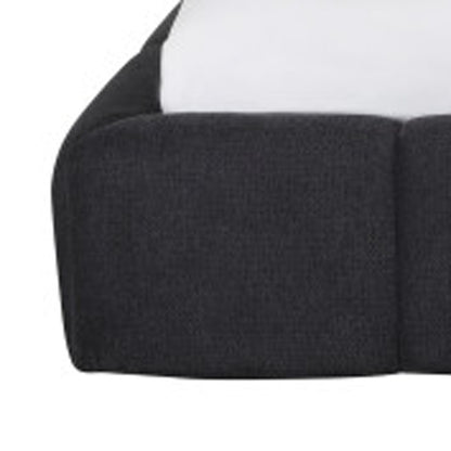Dark Gray Tufted Linen Blend Upholstered King Bed