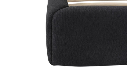 Dark Gray Tufted Linen Blend Upholstered King Bed