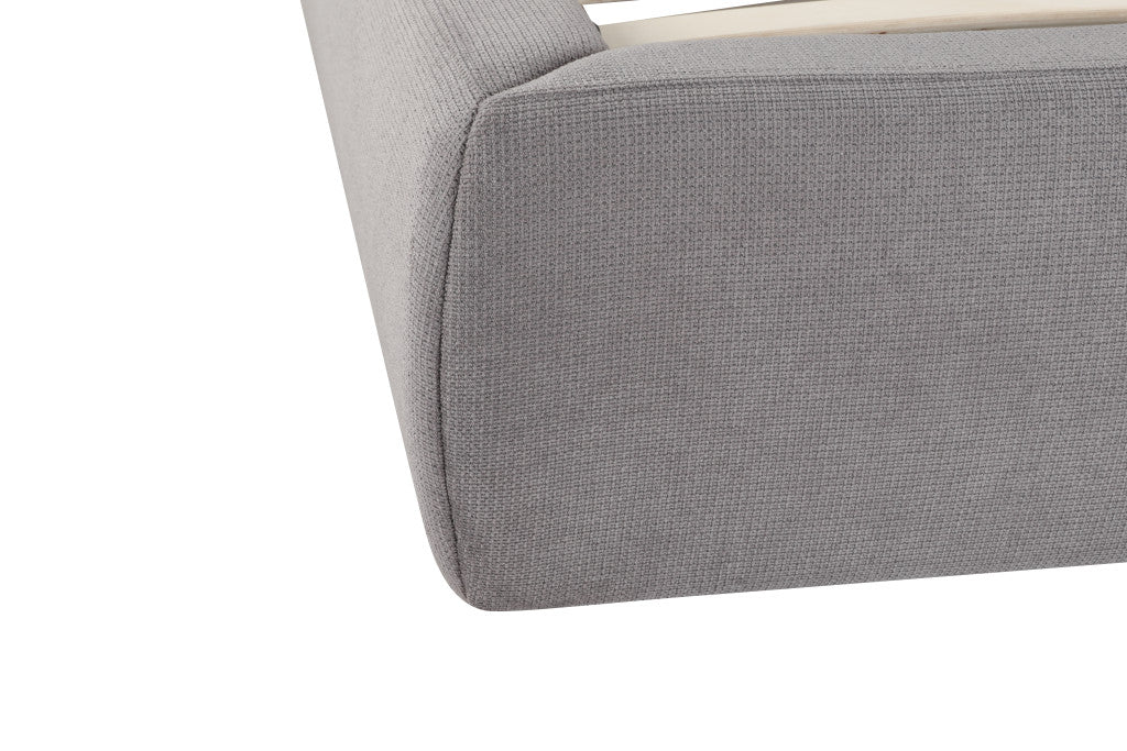 Gray Tufted Linen Blend Upholstered King Bed