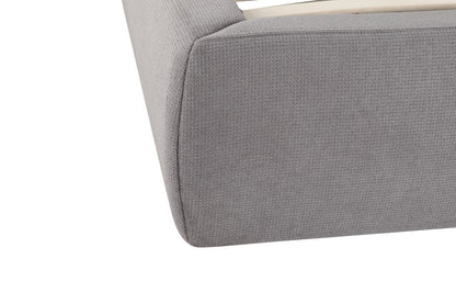 Gray Tufted Linen Blend Upholstered King Bed