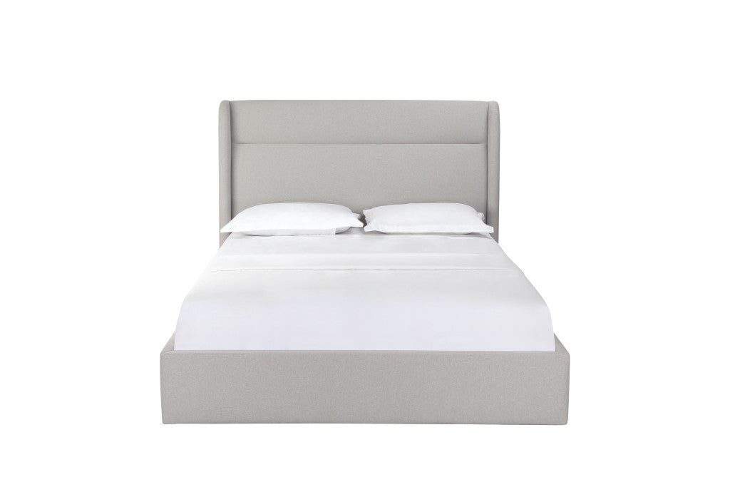 Gray Fabric Upholstered Queen Bed