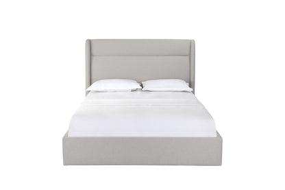 Gray Fabric Upholstered Queen Bed