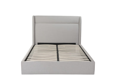 Gray Fabric Upholstered Queen Bed
