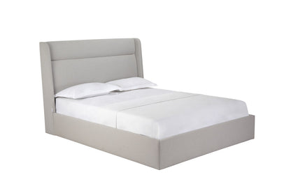 Gray Fabric Upholstered Queen Bed