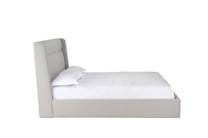 Gray Fabric Upholstered Queen Bed