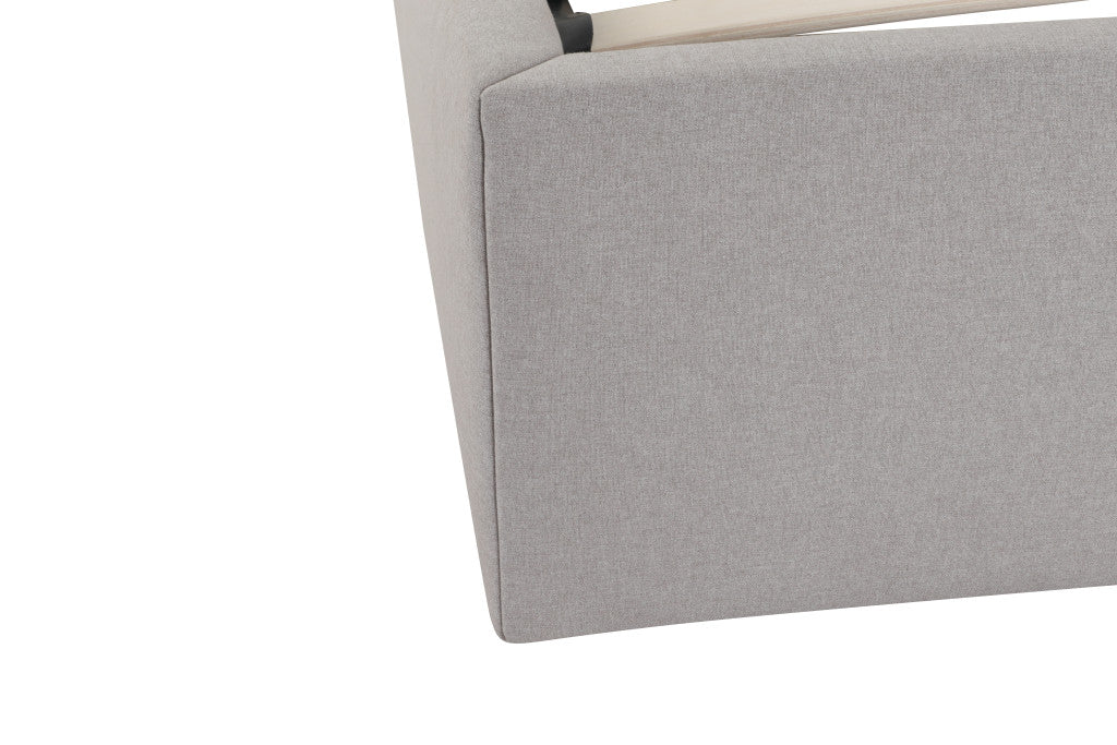 Gray Fabric Upholstered Queen Bed