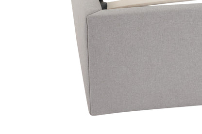 Gray Fabric Upholstered Queen Bed