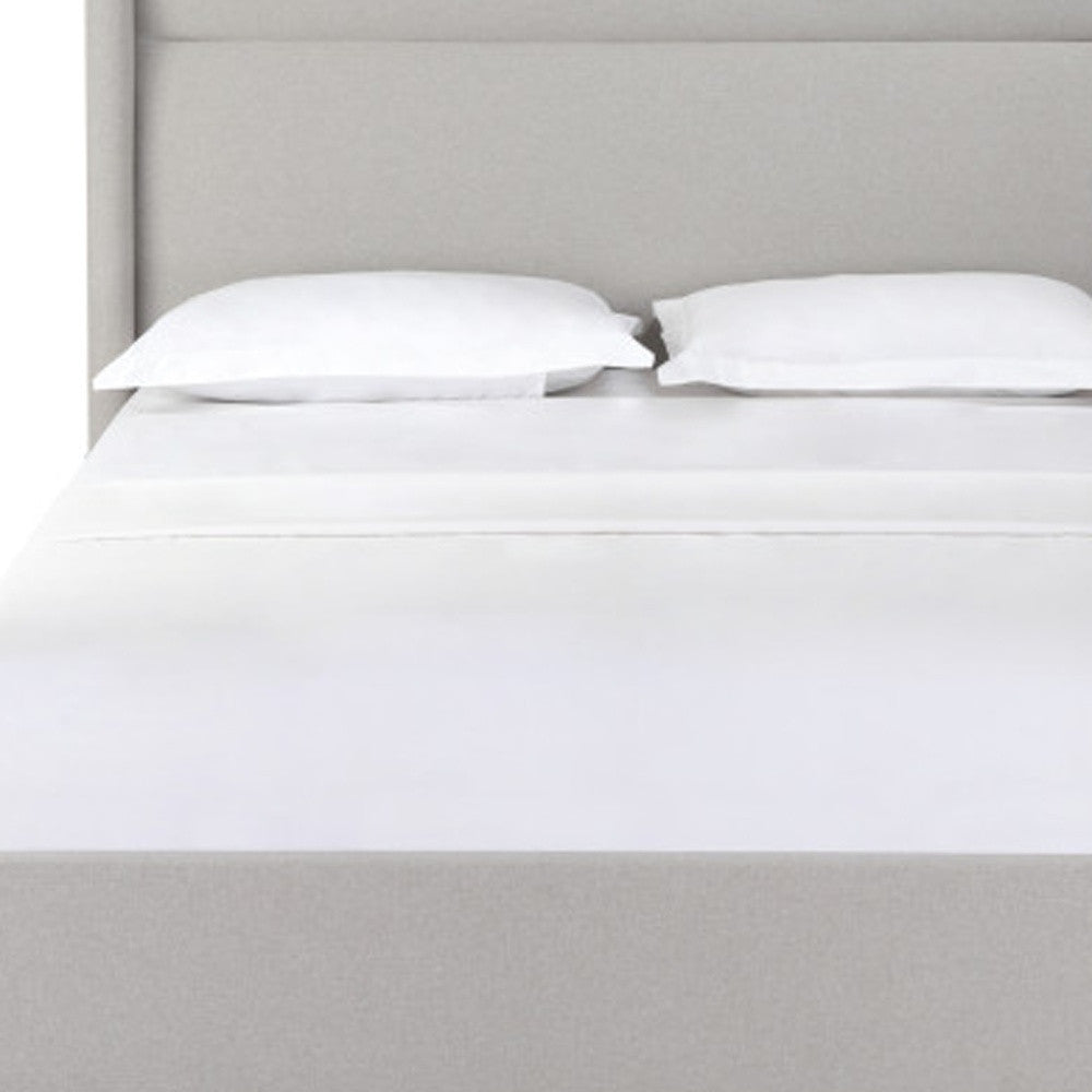 Gray Fabric Upholstered Queen Bed
