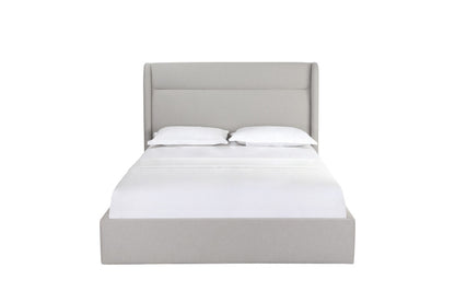 Gray Fabric Upholstered Queen Bed