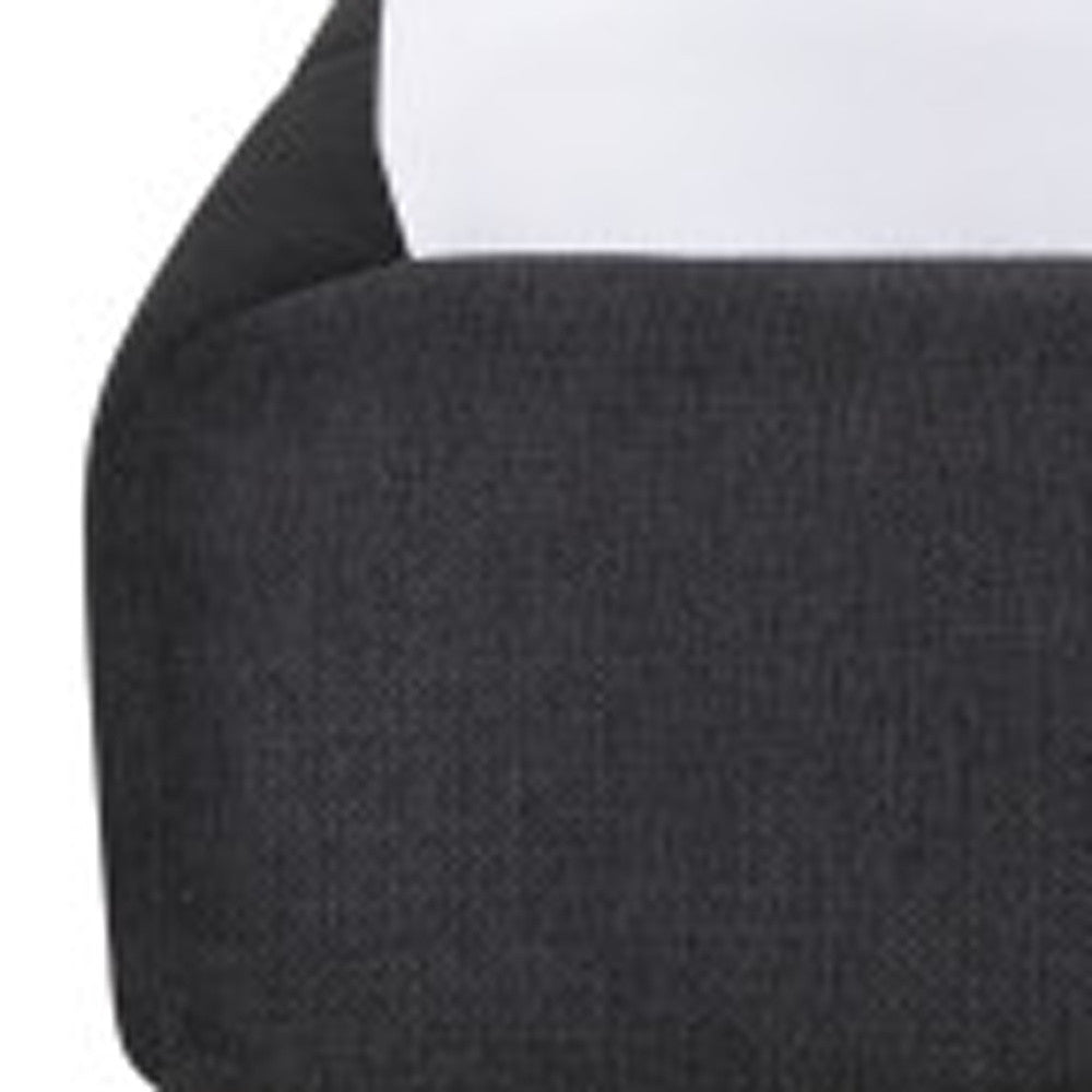 Dark Gray Tufted Linen Blend Upholstered Queen Bed