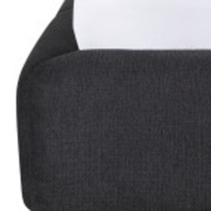 Dark Gray Tufted Linen Blend Upholstered Queen Bed