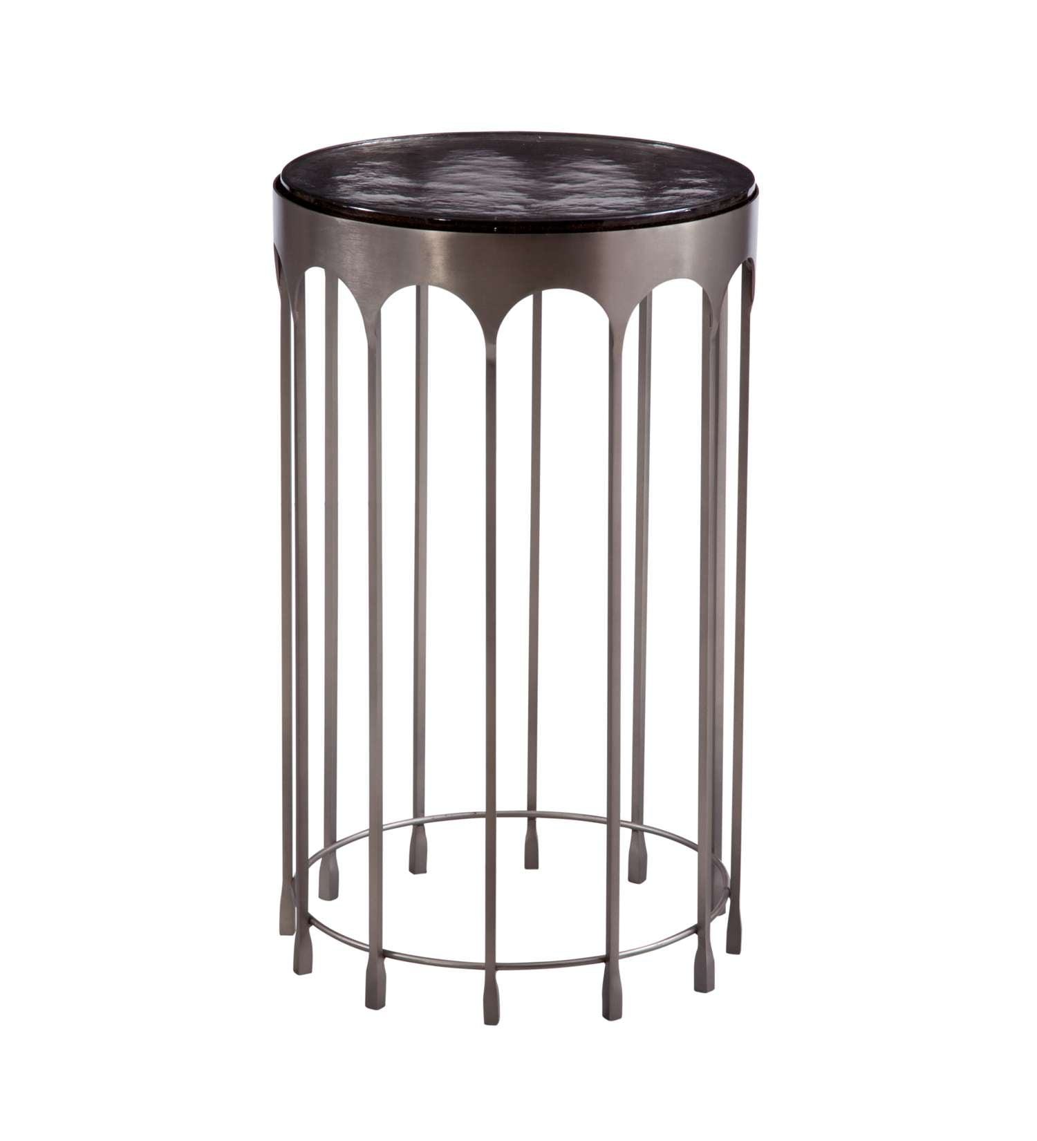 Hartley Nickel Accent Table - Angle