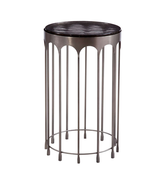 Hartley Nickel Accent Table - Angle