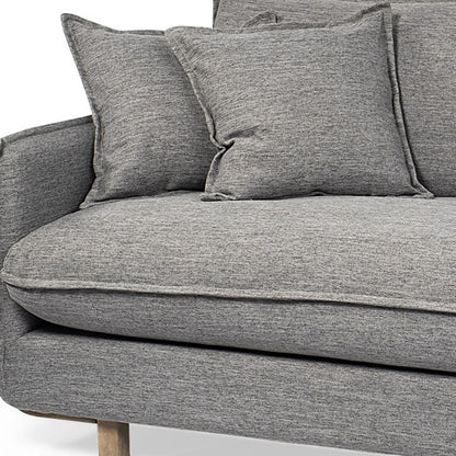 Gray Fabric Sofa With Brown Legs