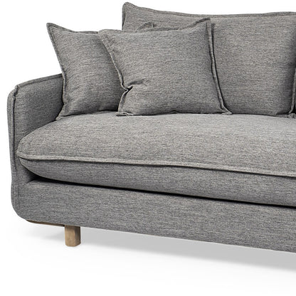 Gray Fabric Sofa With Brown Legs
