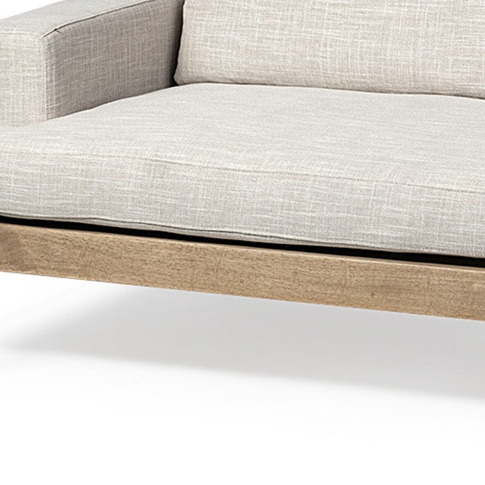 Beige Fabric Sofa With Black Legs