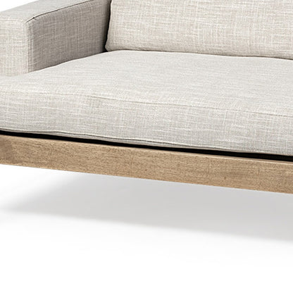 Beige Fabric Sofa With Black Legs