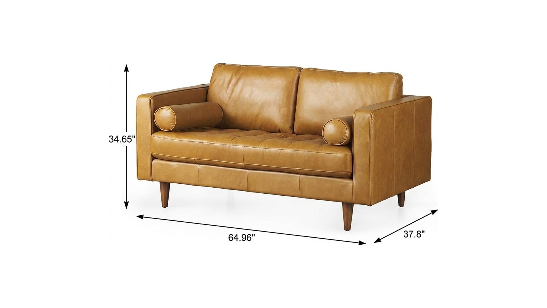 Tan Leather Sofa With Brown Legs