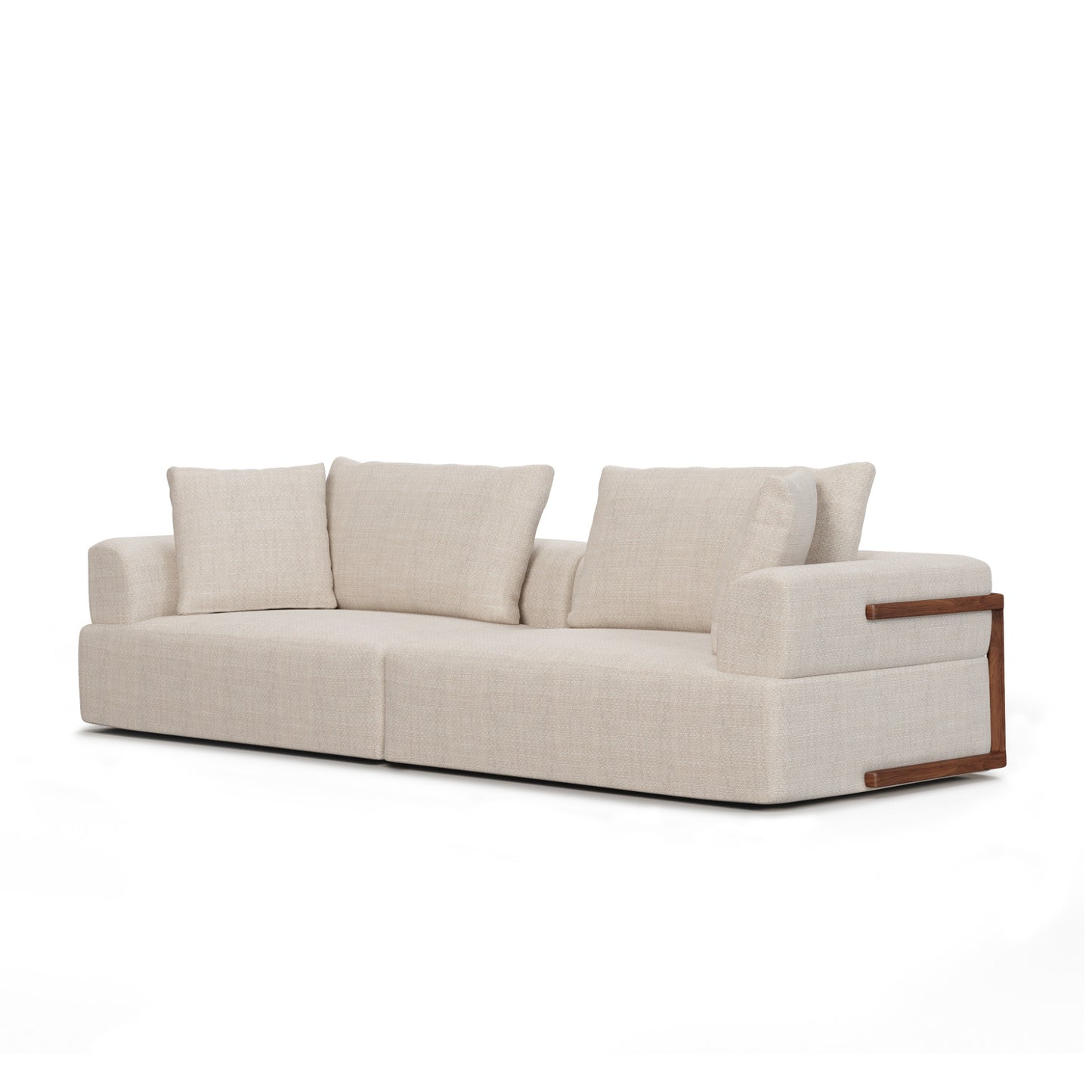 Cream Fabric Sofa & Toss Pillows