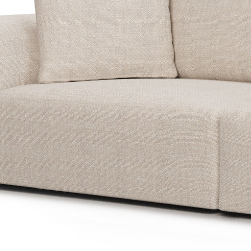 Cream Fabric Sofa & Toss Pillows