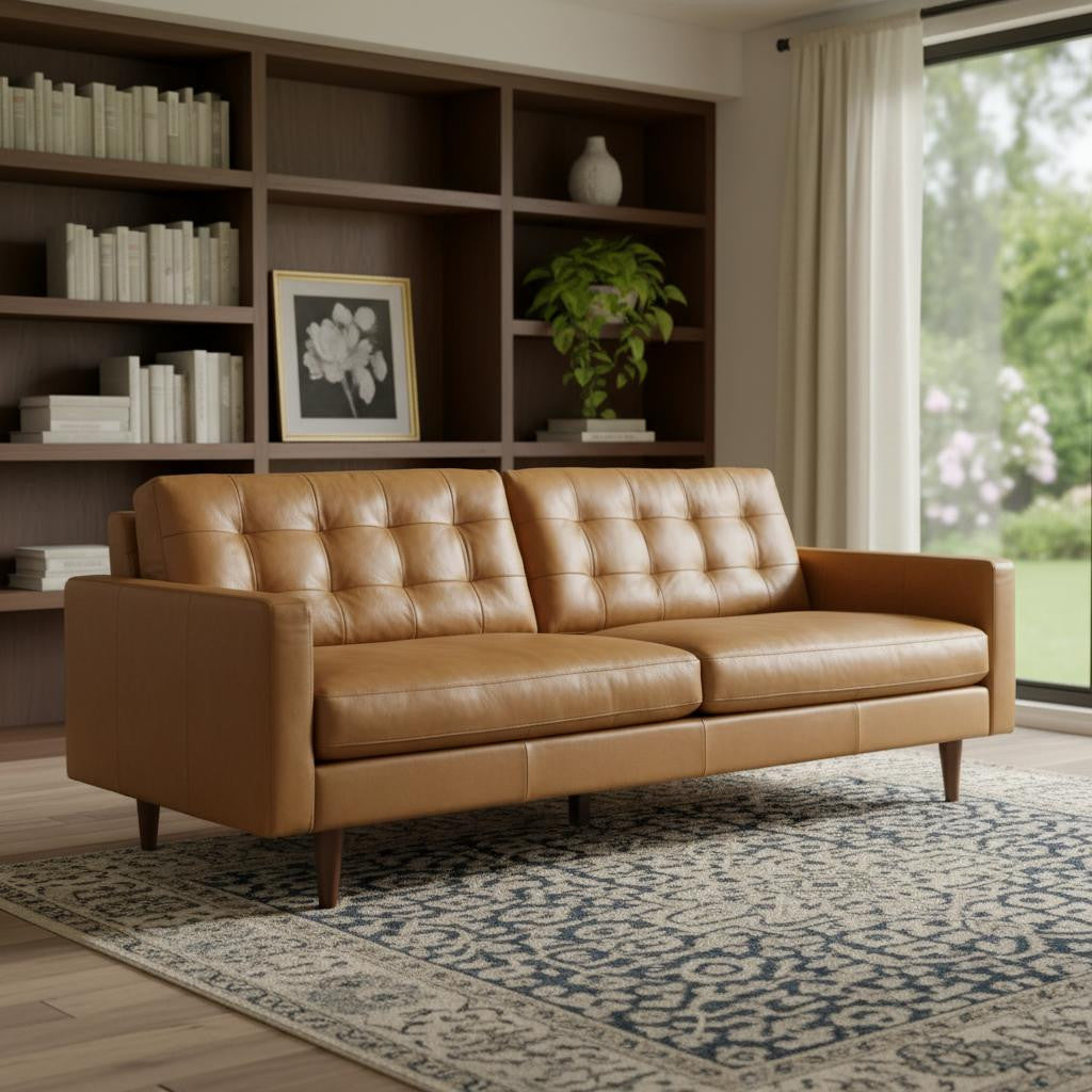 Brown Leather Sofa