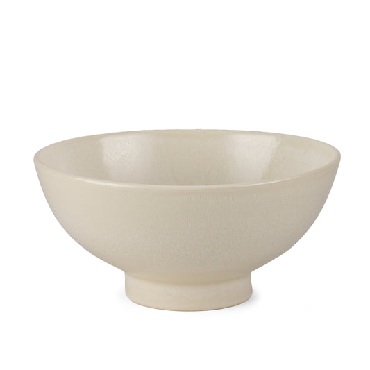 Cream Ceramic Round Pedestal Centerpiece Bowl