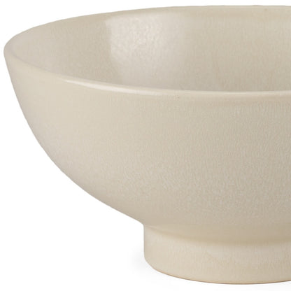 Cream Ceramic Round Pedestal Centerpiece Bowl