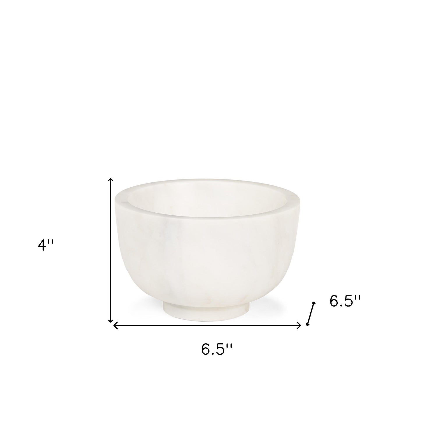 White Marble Round Decorative Bowl