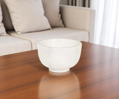 White Marble Round Decorative Bowl