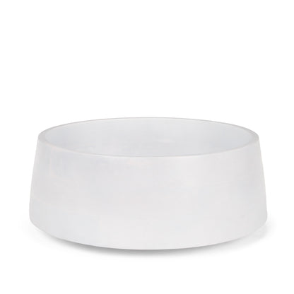 White Wood Round Centerpiece Bowl
