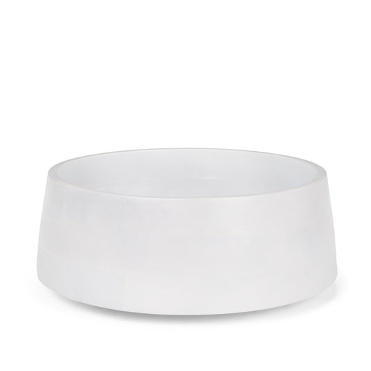 White Wood Round Centerpiece Bowl