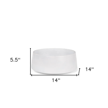 White Wood Round Centerpiece Bowl
