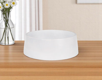 White Wood Round Centerpiece Bowl