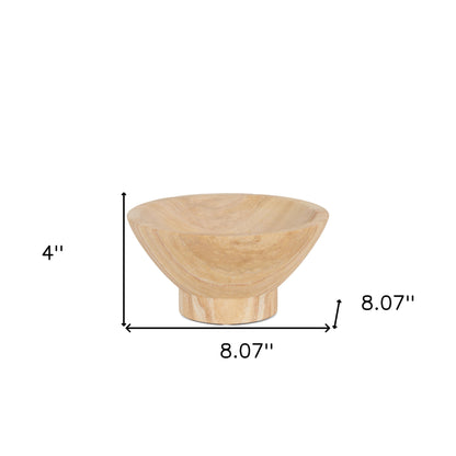 Beige Sandstone Round Pedestal Centerpiece Bowl