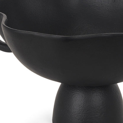Black Metal Round Pedestal Centerpiece Bowl