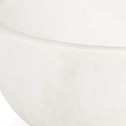 White Marble Round Centerpiece Bowl