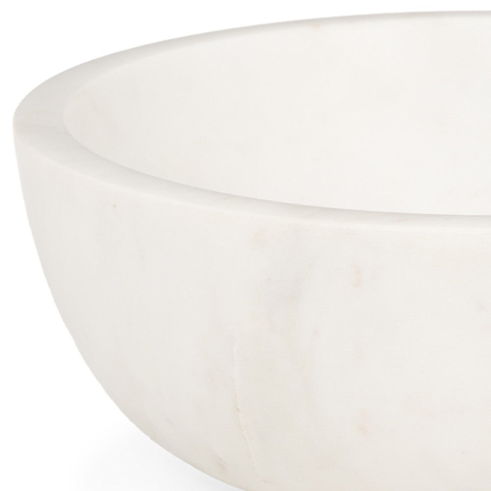 White Marble Round Centerpiece Bowl