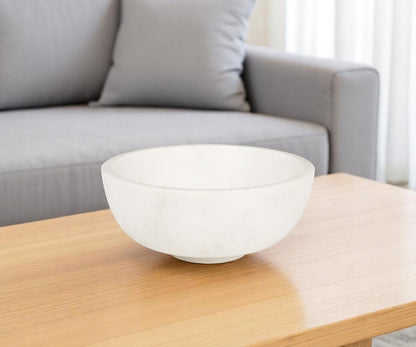 White Marble Round Centerpiece Bowl