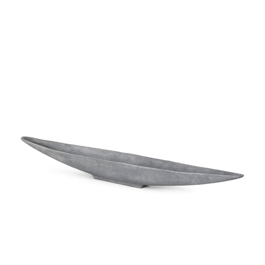 Gray Cast Oval Long Boat Centerpiece Bowl