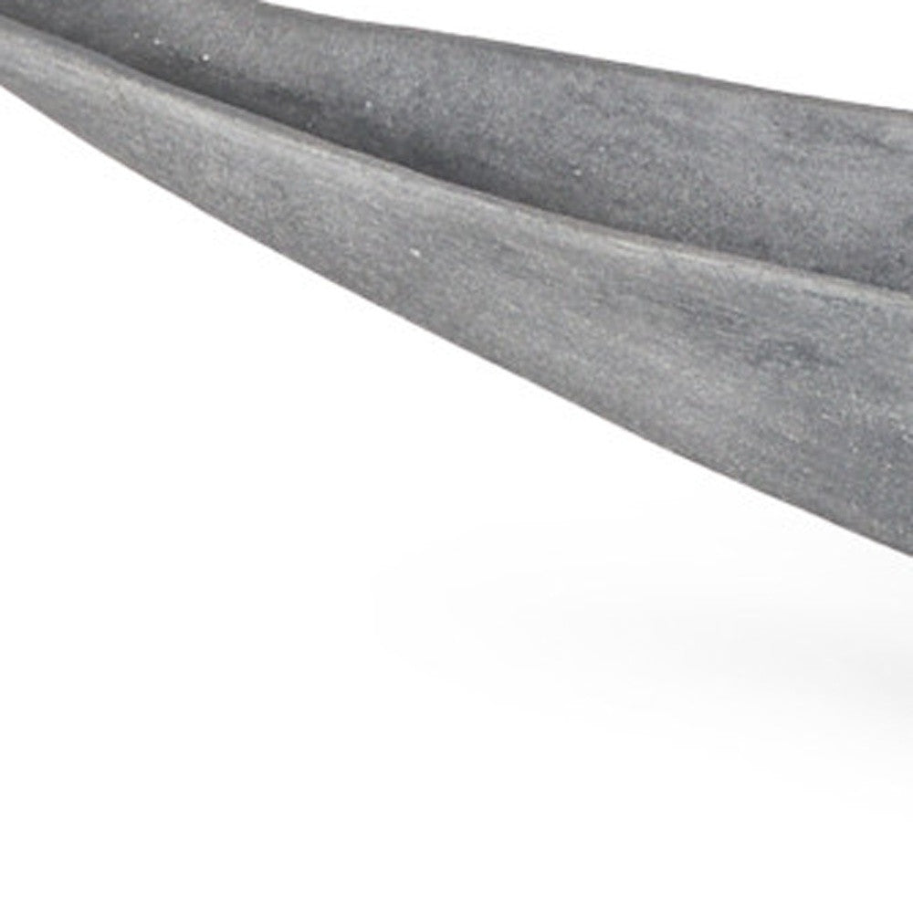Gray Cast Oval Long Boat Centerpiece Bowl