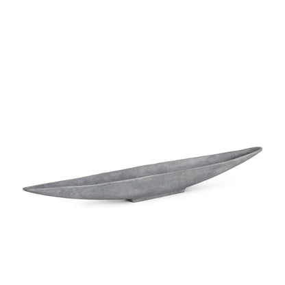 Gray Cast Oval Long Boat Centerpiece Bowl