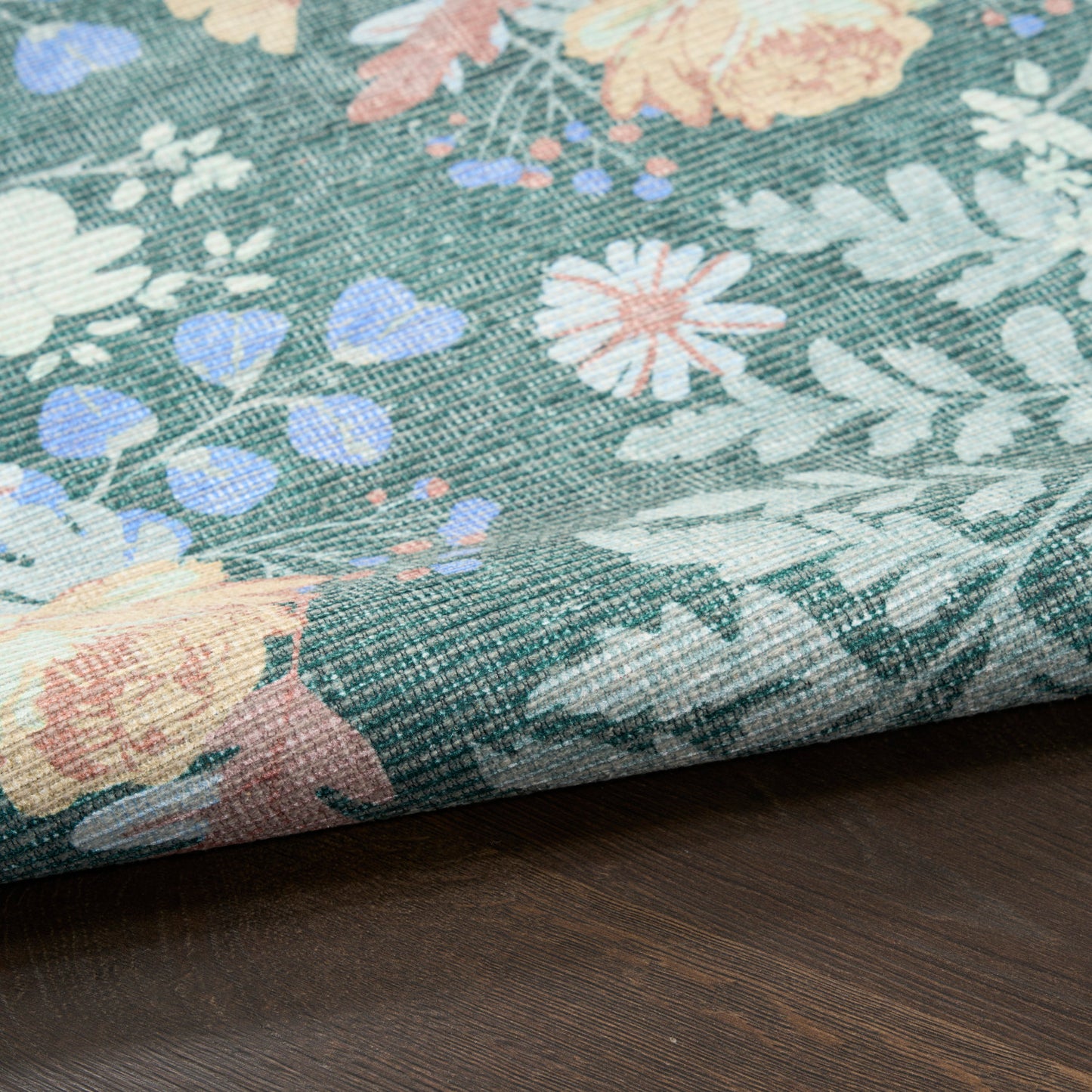 Nourison Botanical Green & Multicolor Machine Washable Rug - Texture