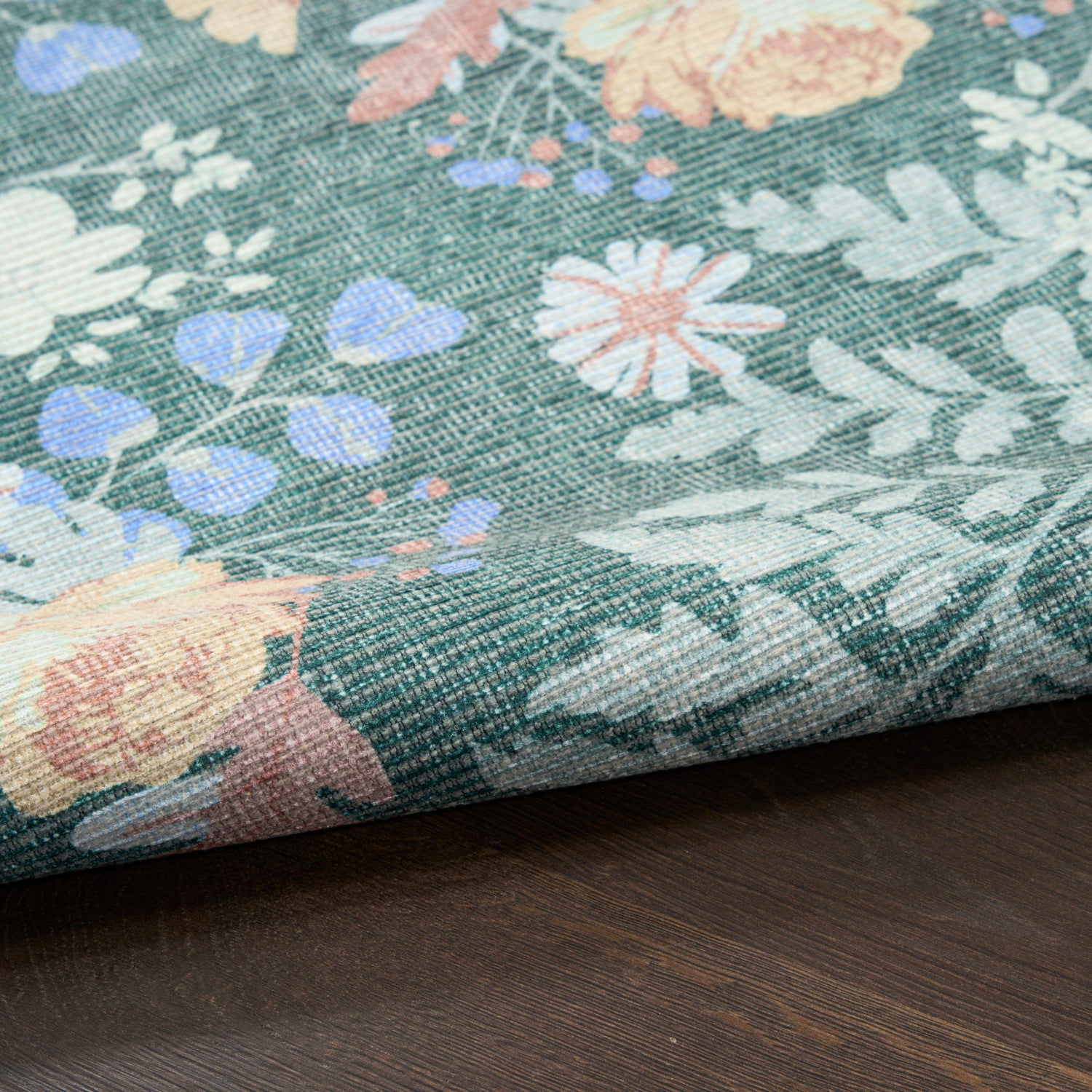 Nourison Botanical Green & Multicolor Machine Washable Rug - Texture