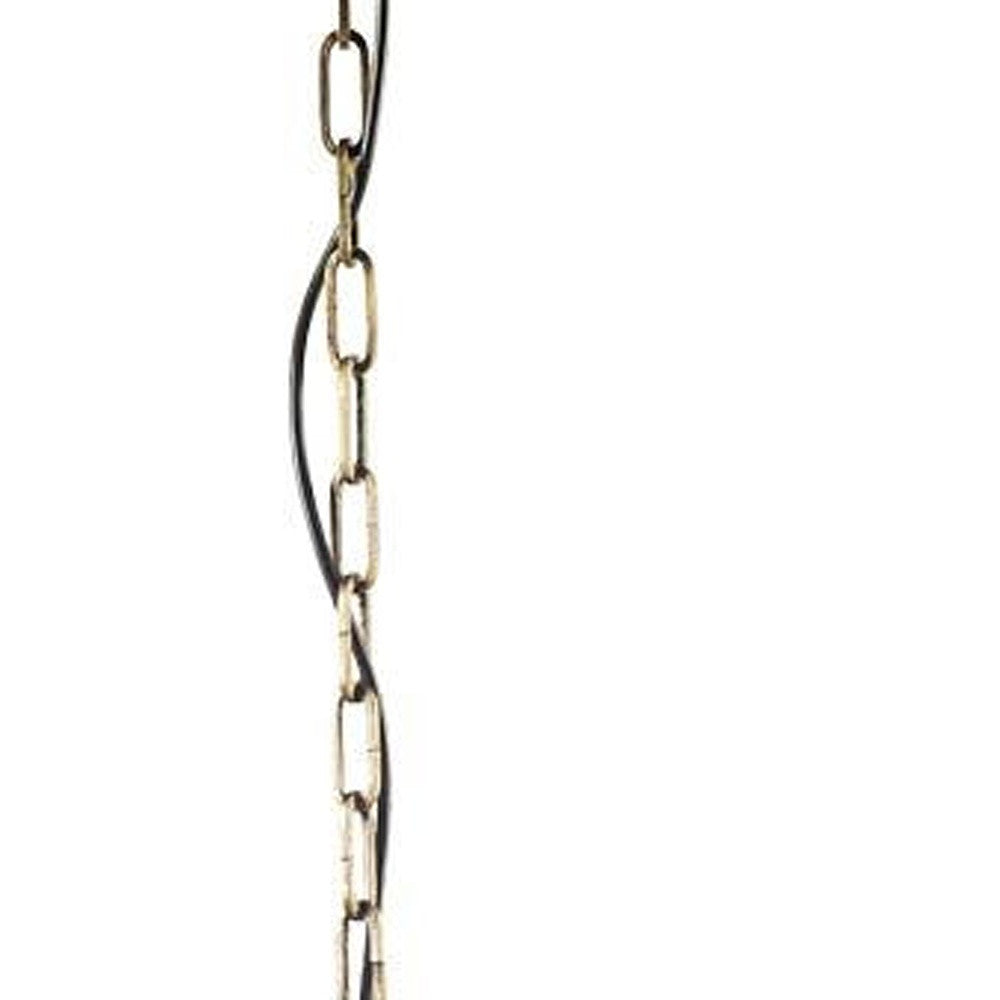 White & Gold Empire 3 Light Beads Chandelier